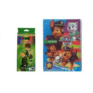 دفتر نقاشی 50 برگ طرح سگ های نگهبان کد 15 به همراه مداد رنگی