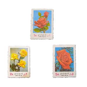 تمبر یادگاری مدل گل رز کد IR1406  مجموعه سه عددی