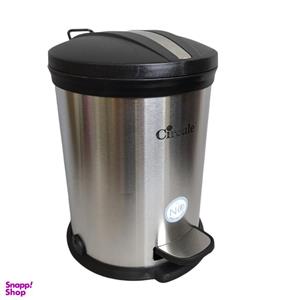 سطل زباله پدالی سرکوله مدل 5 استیل