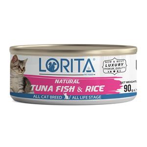 کنسرو غذای گربه لوریتا مدل NATURAL TUNA  RICE  وزن 90 گرم 