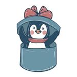 استیکر لپ تاپ طرح هدیه پنگوئن کد PG1