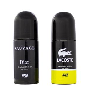 رول ضد تعریق مردانه نایس پاپت مدل savage Dior حجم 60 میلی لیتر به همراه رول ضد تعریق مردانه مدل Lacoste حجم 60 میلی لیتر 