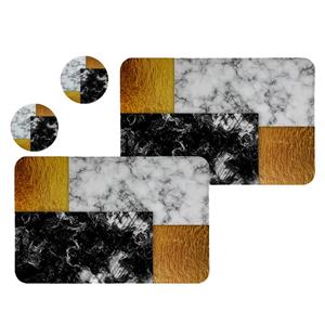 زیربشقابی طرح سنگ کد 8619 مجموعه 2عددی همراه زیرلیوانی
