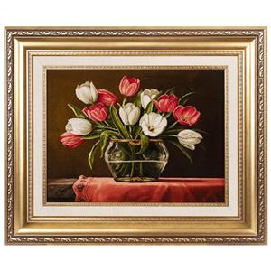 تابلو فرش دستباف سی پرشیا مدل گل لاله در گلدان کد 902516 