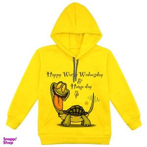 هودی پسرانه مدل لاک پشت کد F192 رنگ زرد