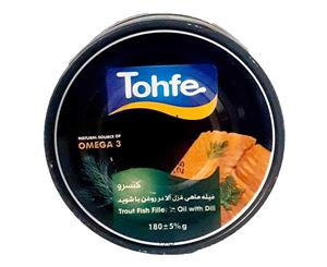 کنسرو ماهی قزل آلا در روغن با شوید تحفه - 180 گرم