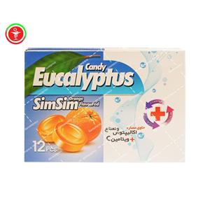 آبنبات اکالیپتوس طعم پرتقال سیم سیم بسته 12 عددی