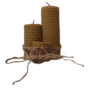 شمع بیزوکس مدل موم عسل مجموعه  3 عددی