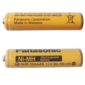 باتری نیم قلمی قابل شارژ تلفن بی سیم پاناسونیک مدل (Ni-MH/HHR-55AAAB(Malaysia بسته دو عددی 