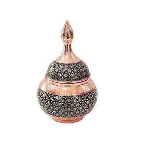 قندان مسی خاتم کاری مدل ساده کد 16