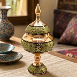 شکلات خوری خاتم کاری مسی کد 25 -