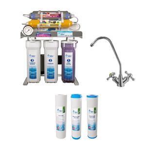 دستگاه تصفیه آب اس اس وی مدل MaxSpring 2W X1000 به همراه شیر دوکاره وفیلتر تصفیه آب کد 01 بسته 3 عددی