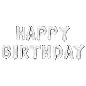 بادکنک بانیبو مدل Silver Happy Birthday سایز 120