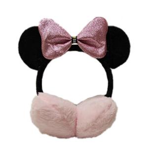 گوش گیر زمستانی بچگانه مدل پاپیونی رنگ صورتی روشن