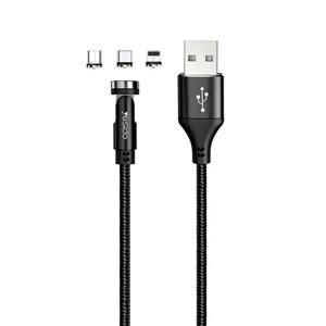 کابل تبدیل مغناطیسی USB به microUSB / USB-C / لایتنینگ یسیدو مدل CA68 طول 1 متر