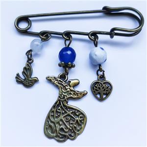 سنجاق سینه زنانه مدل درخت زندگی و رقص سما