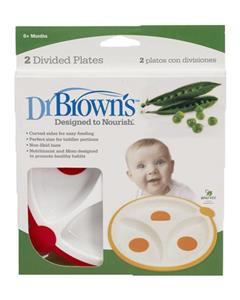بشقاب تغذیه سه قسمتی کودک دو عددی دکتر براونز Dr Brown s 