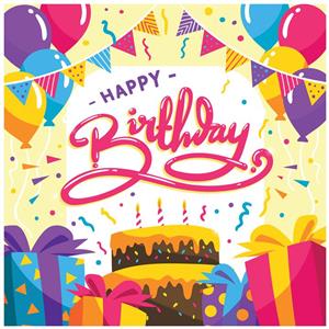 بنر تم تولد طرح HAPPY BIRTHDAY کد 1090