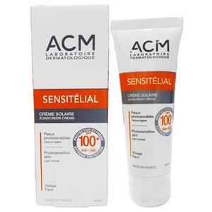 کرم ضد افتاب 100 SPF بی رنگ سن سی تلیال ای ام Acm Sensitelial Sunscreen Cream 