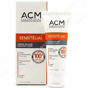 کرم ضد افتاب 100 SPF بی رنگ سن سی تلیال ای ام Acm Sensitelial Sunscreen Cream 