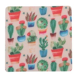 زیر لیوانی هوم اند لایف مدل باجیکا طرح گلدان کاکتوس بسته 6 عددی