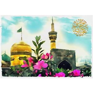 تابلو شاسی مدل گنبد و گلدسته علی بن موسی رضا T5057