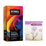 کاندوم بونکس مدل Exotic Fruity بسته 12 عددی به همراه ایکس دریم Ultra Thin 3 