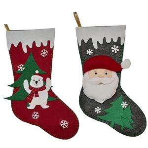 آویز تزیینی طرح جوراب کریسمس مدل M6 مجموعه 2 عددی