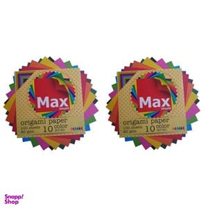 کاغذ اوریگامی مکث مدل رنگین کمان کد B2020 بسته 100 عددی مجموعه 2 عددی
