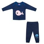 ست تی شرت و شلوار نوزادی هاگز طرح Ocean کد HS41