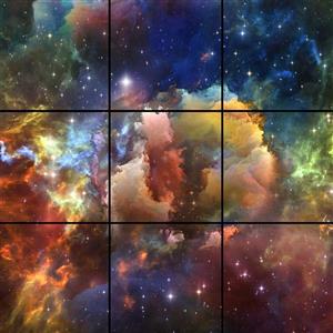 تایل سقفی آسمان مجازی مدل AZ33075 سایز 60*60 سانتی متر مجموعه 9 عددی