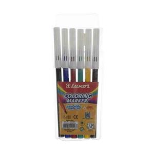 ماژیک 6 رنگ لاکسر مدل Coloring marker کد 6101 بسته 6 عددی