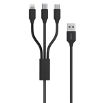 Green GN3IN1C 3 In 1 USB to Type C, Lightning And Micro USB Cable 1.2M