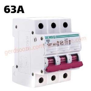 فیوز مینیاتوری تیپ C سه فاز 63 آمپر دنا الکتریک