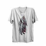 تیشرت یقه گرد سفید طرح بازی assassin's creed کد 02