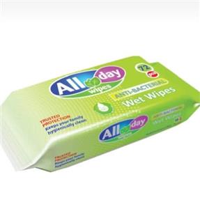 دستمال مرطوب انتی باکتریال ال دی ویپس محصول امارات 72 عددی all wipes day 