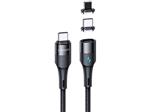 کابل آهنربایی تایپ سی به لایتنینگ+تایپ سی سریع یوسامز Usams US-SJ495 U66 Type-C to Lightning+Type-C Cable 1.2m