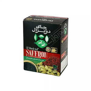 چای سیاه و تکه های زعفران و هل دوغزال - 100 گرم