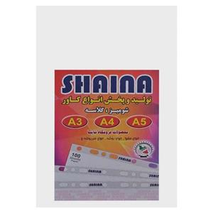 مقوا شومیز shaina کارتی 230 گرم سایز A3 دو رو سفید بسته 100 برگی