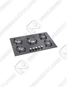 اجاق گاز شیشه ای ۵ شعله بورنیک مدل آوا