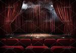 دانلود عکس با کیفیت استیج تئاتر با پرده های مخملی قرمز