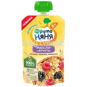 پوره ساندیسی غلات و ترکیب میوه جنگلی 130گرمی +6 نیان Nyanya