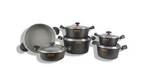 سرویس طرح چدن ارکیده 11پارچه مشکی مات