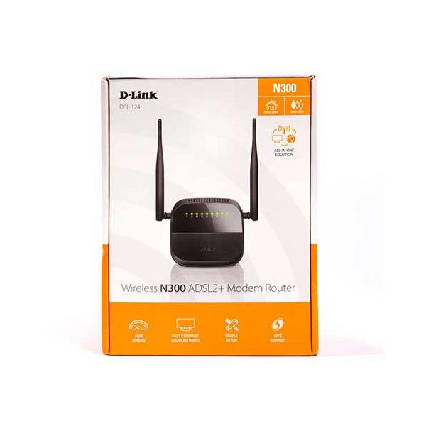 D-Link DSL-124 Wireless N300 ADSL2+ Modem Router