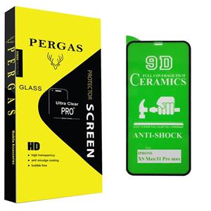 محافظ صفحه نمایش 9D پرگس مدل HD مناسب برای گوشی موبایل اپل iphone XS Max / 11 pro Max