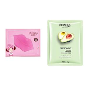 ماسک لب بایو آکوآ مدل Strawberry وزن 8 گرم به همراه ماسک صورت بایو آکوا مدل آووکادو وزن 25 گرم