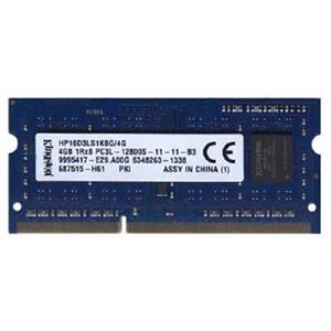 رم لپ تاپ DDR3L تک کاناله 1600 مگاهرتز CL11 کینگستون مدل HP-16D3LS1KFG-PC3L 12800S ظرفیت 4 گیگابایت 