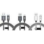 کابل تبدیل USB به MicroUSB کینگ کونگ مدل KING-GRN33 طول 1 متر به همراه کابل تبدیل USB به USB-C و کابل تبدیل USB به لایتنینگ