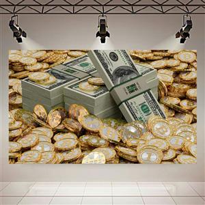تابلو بوم طرح ارزدیجیتال مدل بیت کوین و دلار کد AR5090