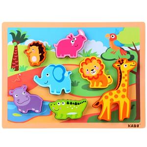 پازل آموزشی مدل یک تکه طرح حیوانات جنگل